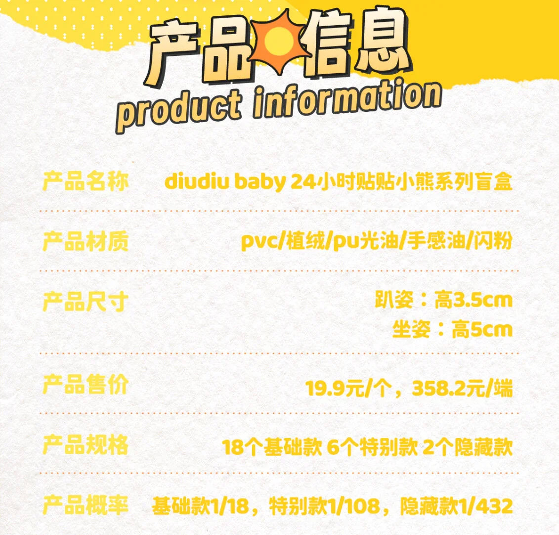 DiuDiu baby '24/7 cuddle' series mini blind box